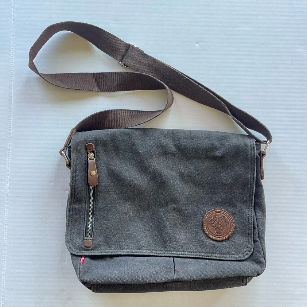 Augur Small Messenger Bag for Men Women Casual Work Bag Canvas Satchel Bag